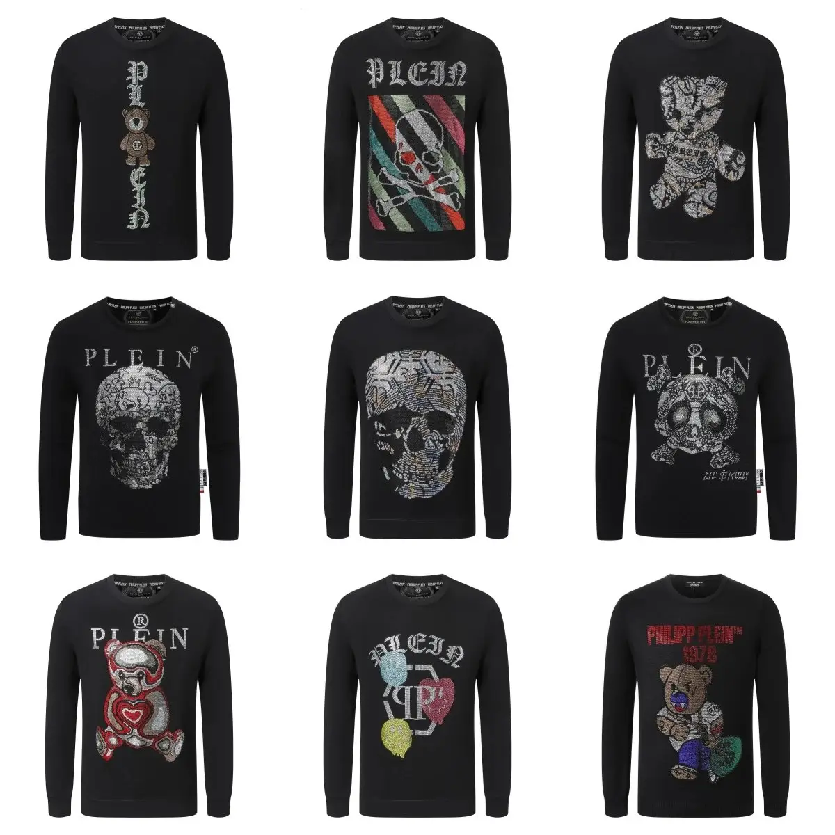 Philipp Plein Skull & Teddy Bear Embellished Sweaters [30+ styles]