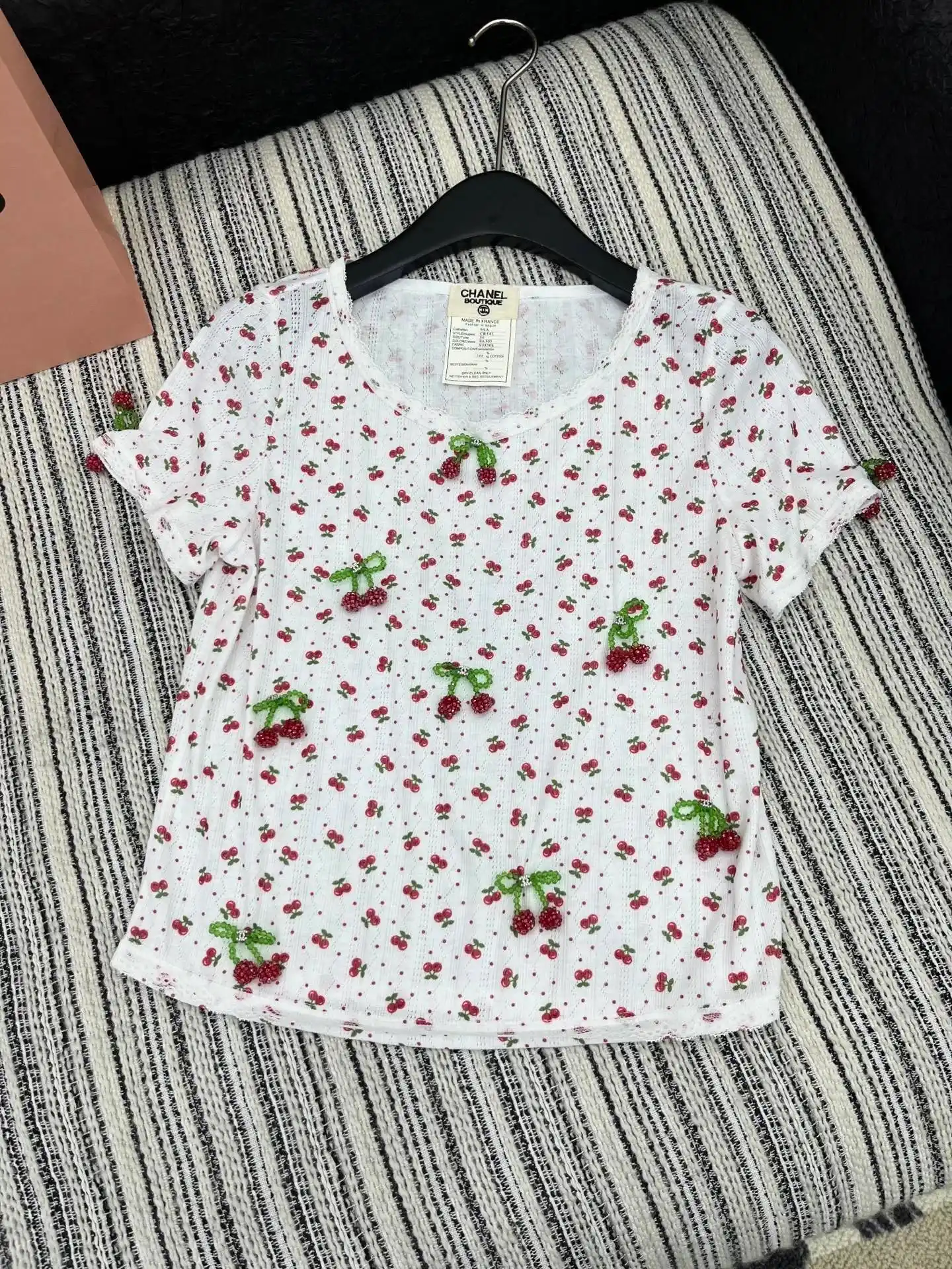 Chanel Boutique Cherry Print T-Shirt (High Quality) 2